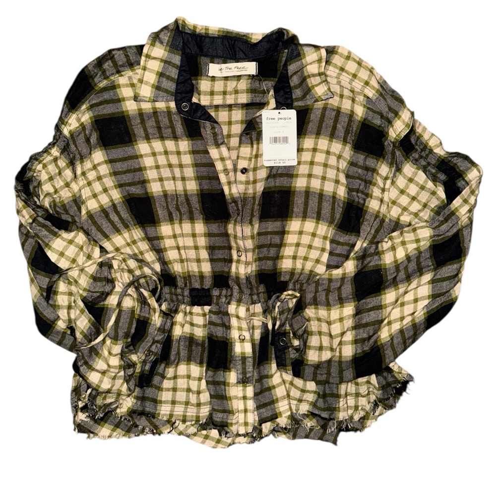 NWT free people pacific dawn plaid shirt
